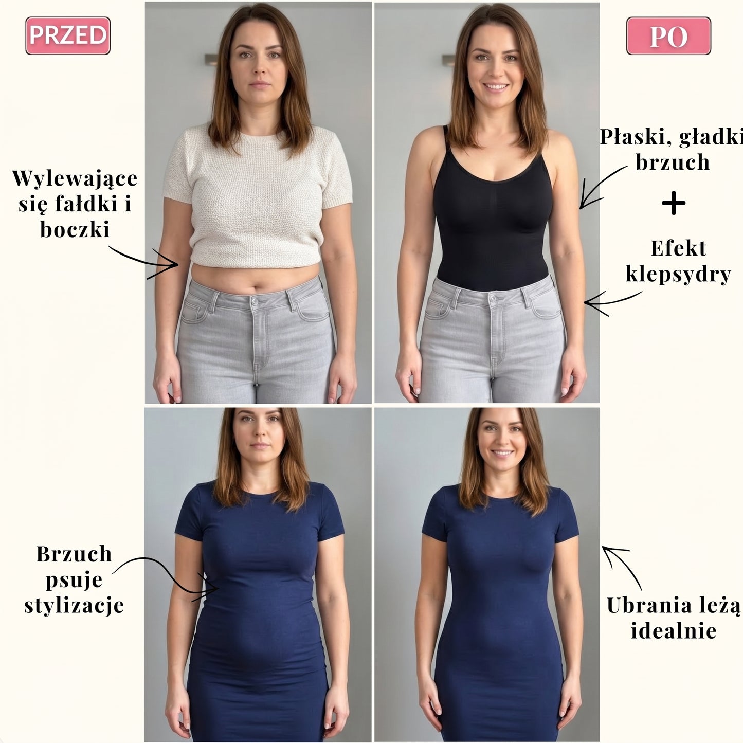 SlimShape™ Body Bezszwowe Modelujące Brzuch i Pośladki One Piece
